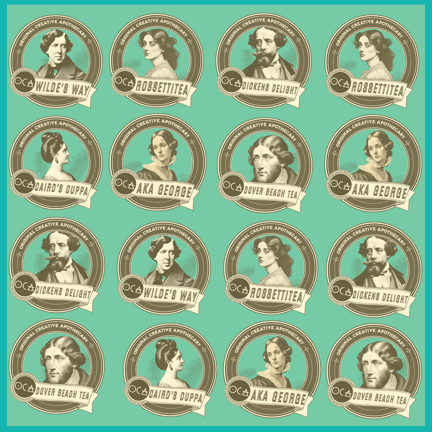 Victorious Victorians Writer's TeaRing (Herbal Tea Sampler Set/Gift Set/6 teas)