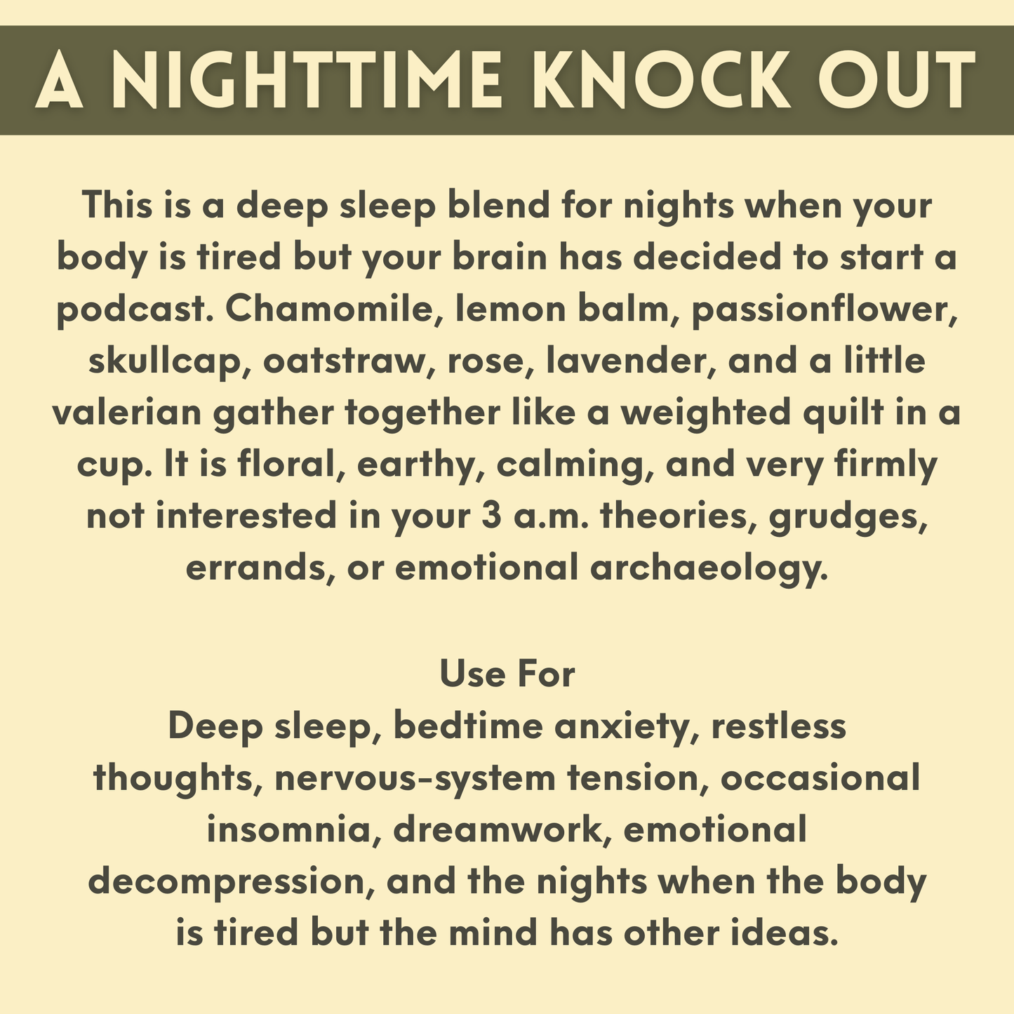 Deep Sleep Dream Tea | Organic Herbal Blend with Chamomile, Lemon Balm, Passionflower, Skullcap & Valerian | Bedtime