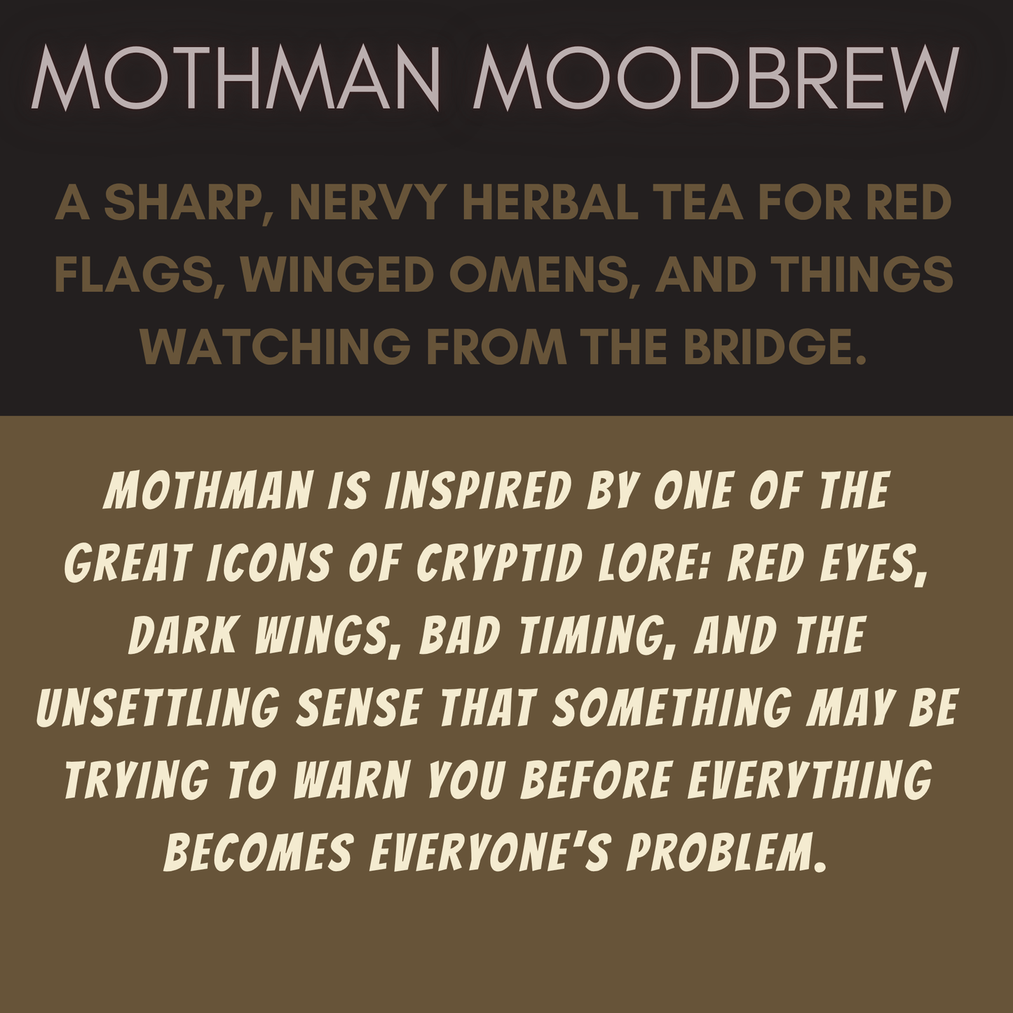 Mothman Tea | Cryptid Inspired Herbal Tea | Paranormal Loose Leaf Blend with Ginger, Rosehips & Peppermint