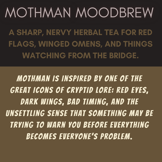 Mothman Tea | Cryptid Inspired Herbal Tea | Paranormal Loose Leaf Blend with Ginger, Rosehips & Peppermint