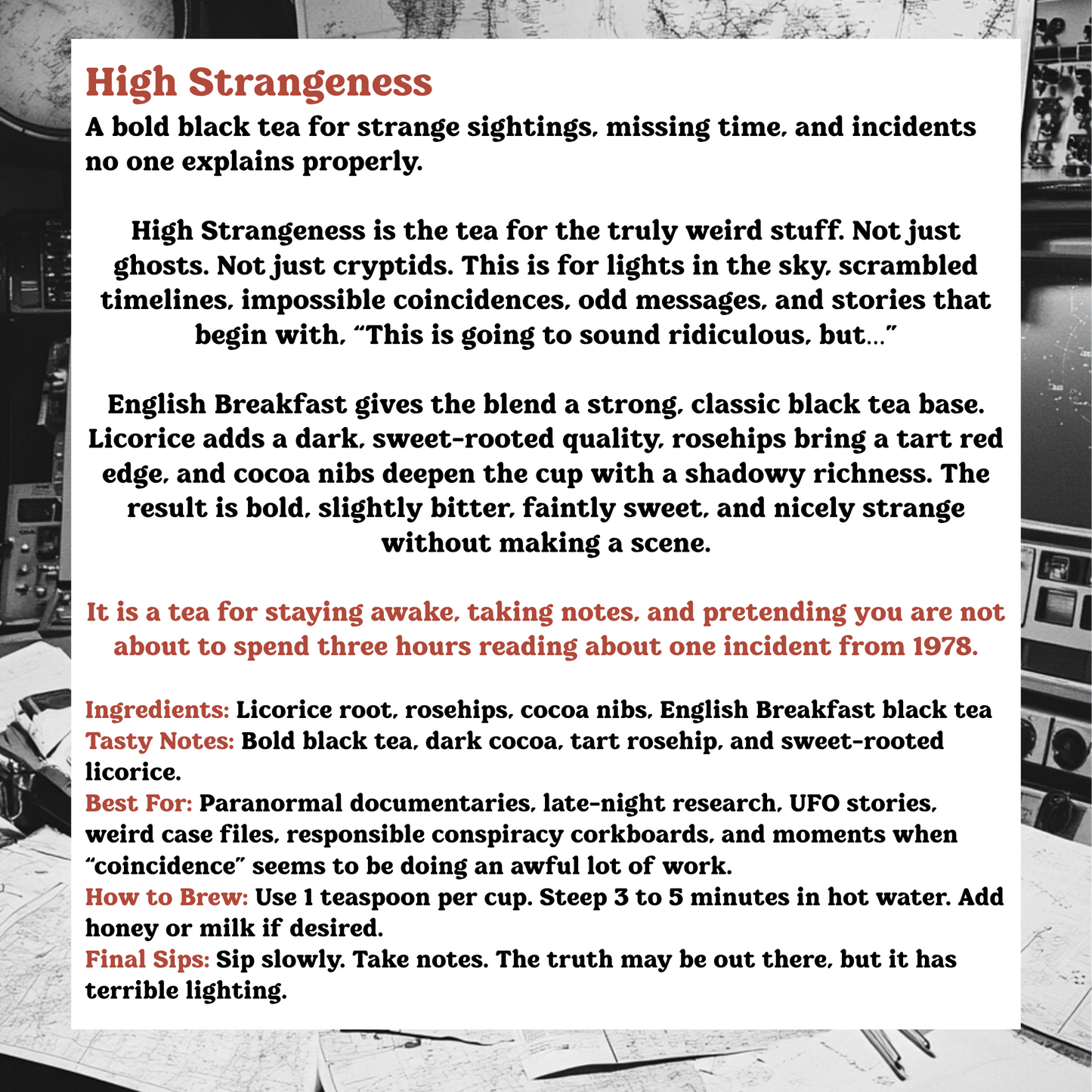 Paranormal Picks High Strangeness TeaRing (Herbal Tea Sampler Set/Gift Set/6 teas)