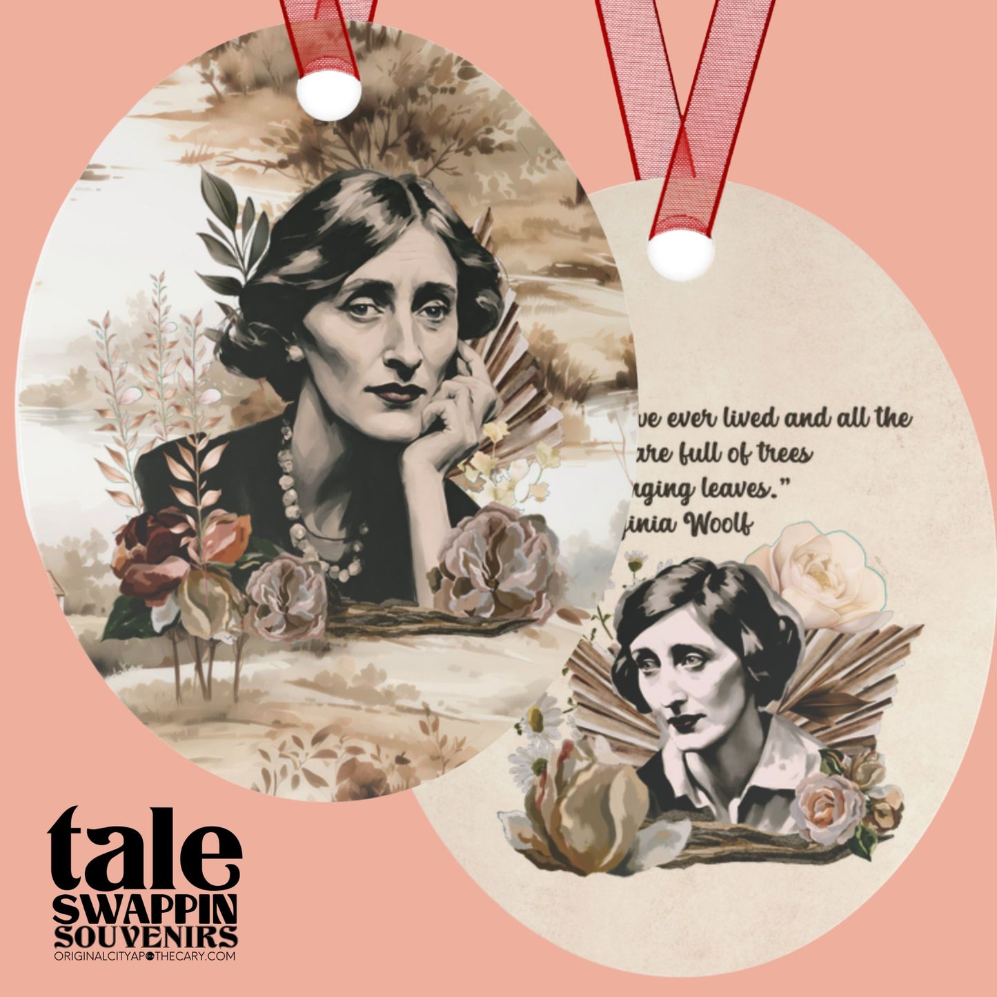 Virginia Woolf Ornament (Doublesided) Herbteller Tale Swappin Souvenir