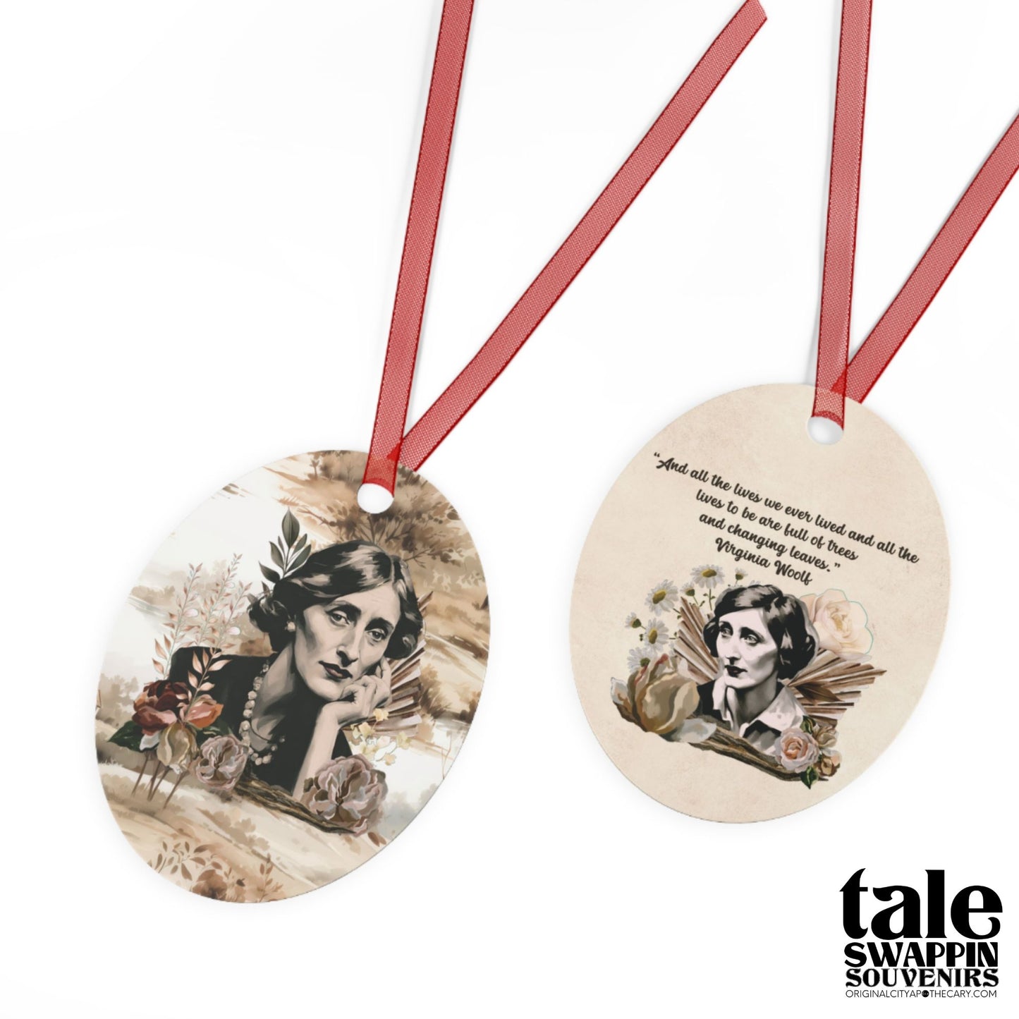 Virginia Woolf Ornament (Doublesided) Herbteller Tale Swappin Souvenir
