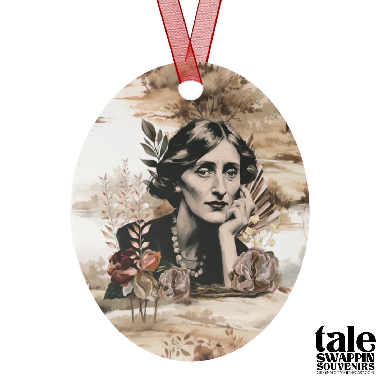Virginia Woolf Ornament (Doublesided) Herbteller Tale Swappin Souvenir