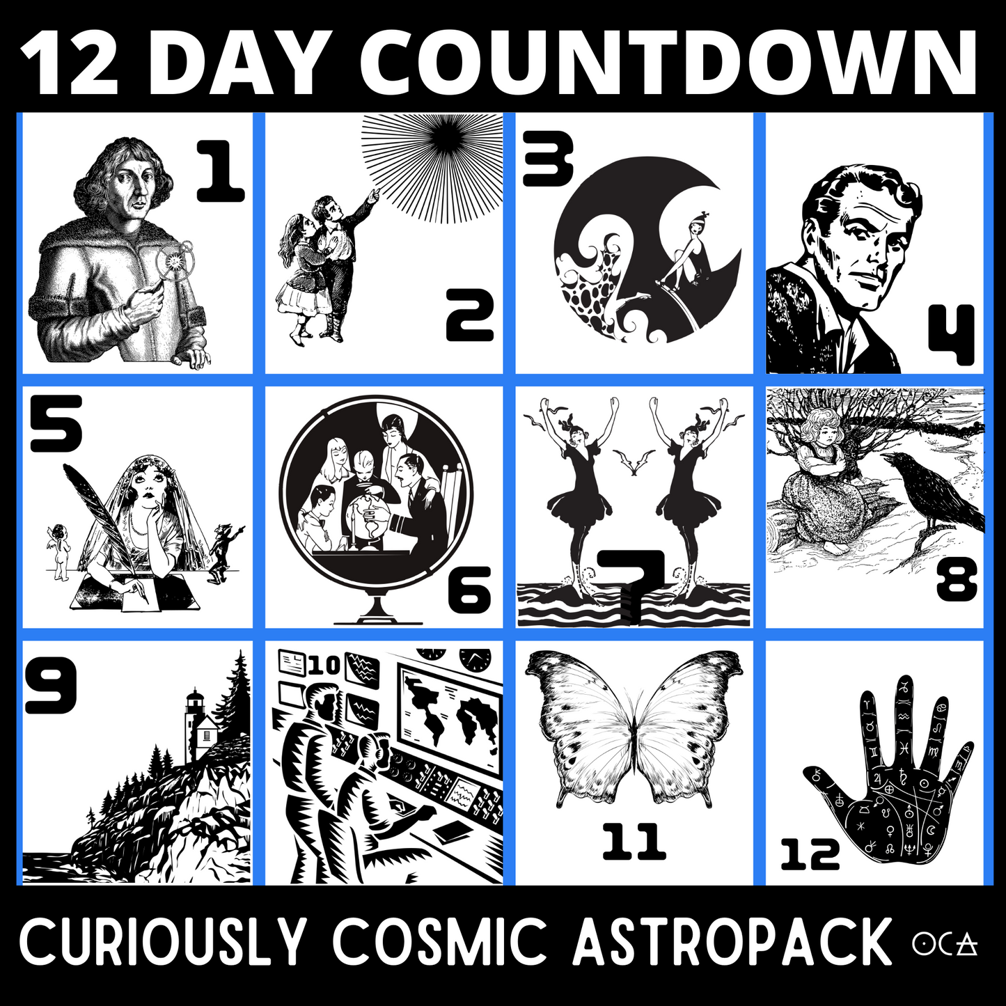 Cosmic Curiosities Astropack / Planetary Mystery Pack (7 or 12 Day Countdown) Mystery Box