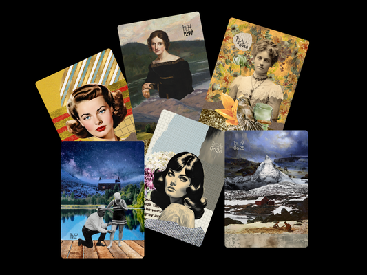 Saturn Cosmic Calling Cards| Astrology Oracle Cards Gift Set (Pre-order) Original Collage/Vintage Design