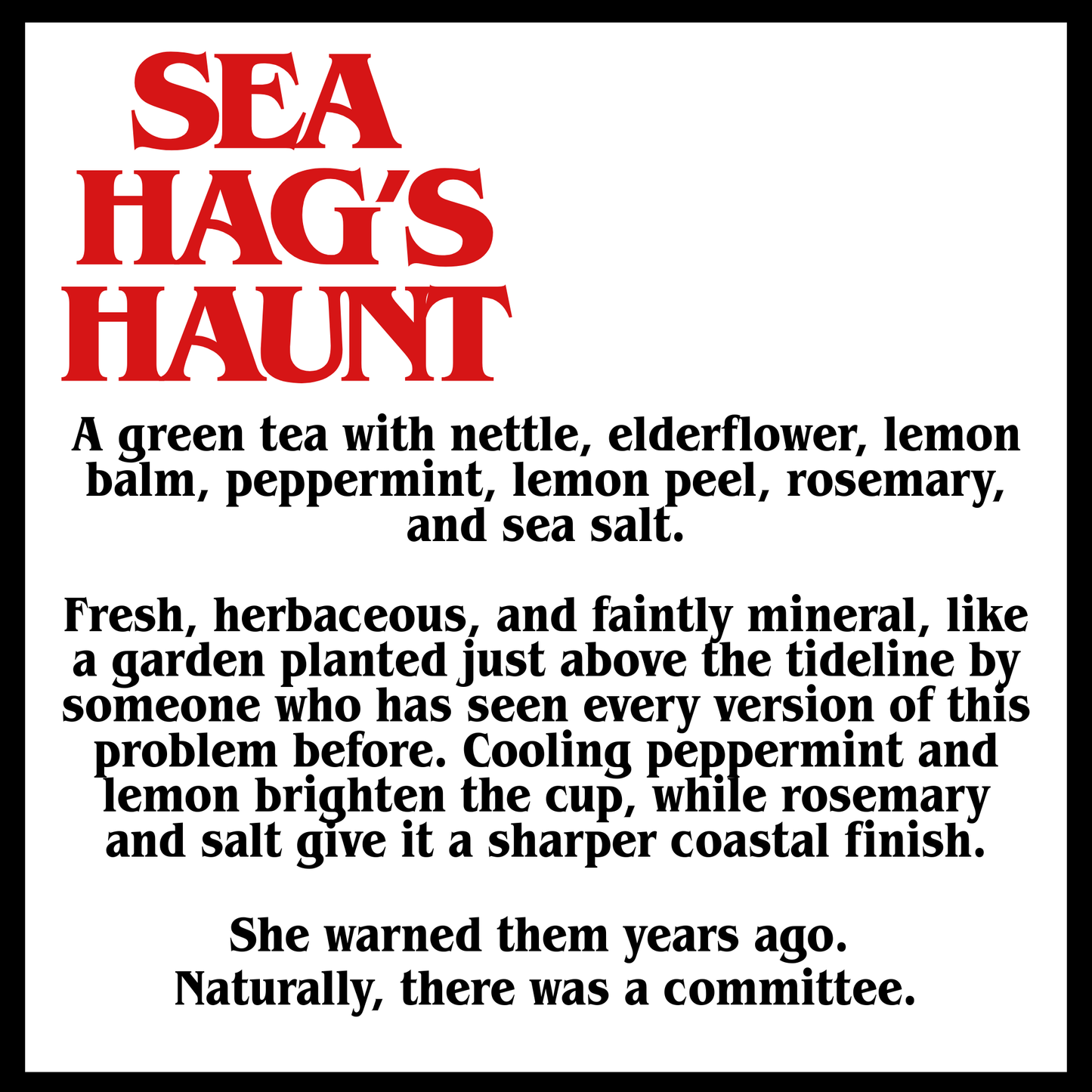 Steep Waters Five Tea Sampler, Haunted Coastal Tea Collection, Horror TV Fan Gift (Herbal Tea Sampler Set/Gift Set/5 teas)