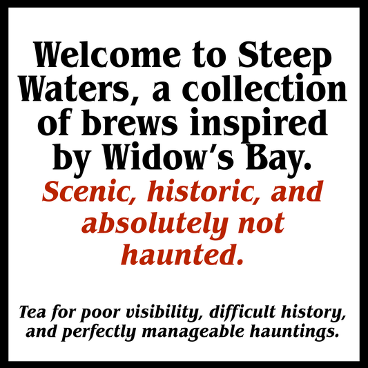 Steep Waters Five Tea Sampler, Haunted Coastal Tea Collection, Horror TV Fan Gift (Herbal Tea Sampler Set/Gift Set/5 teas)