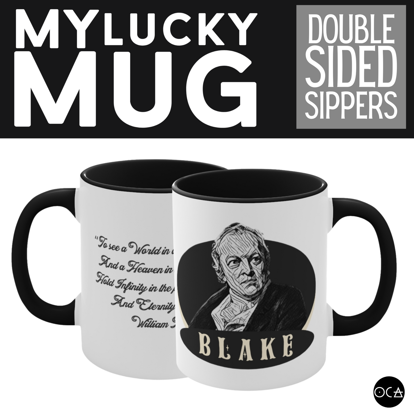William Blake Mug (Doublesided/Gray Handle)