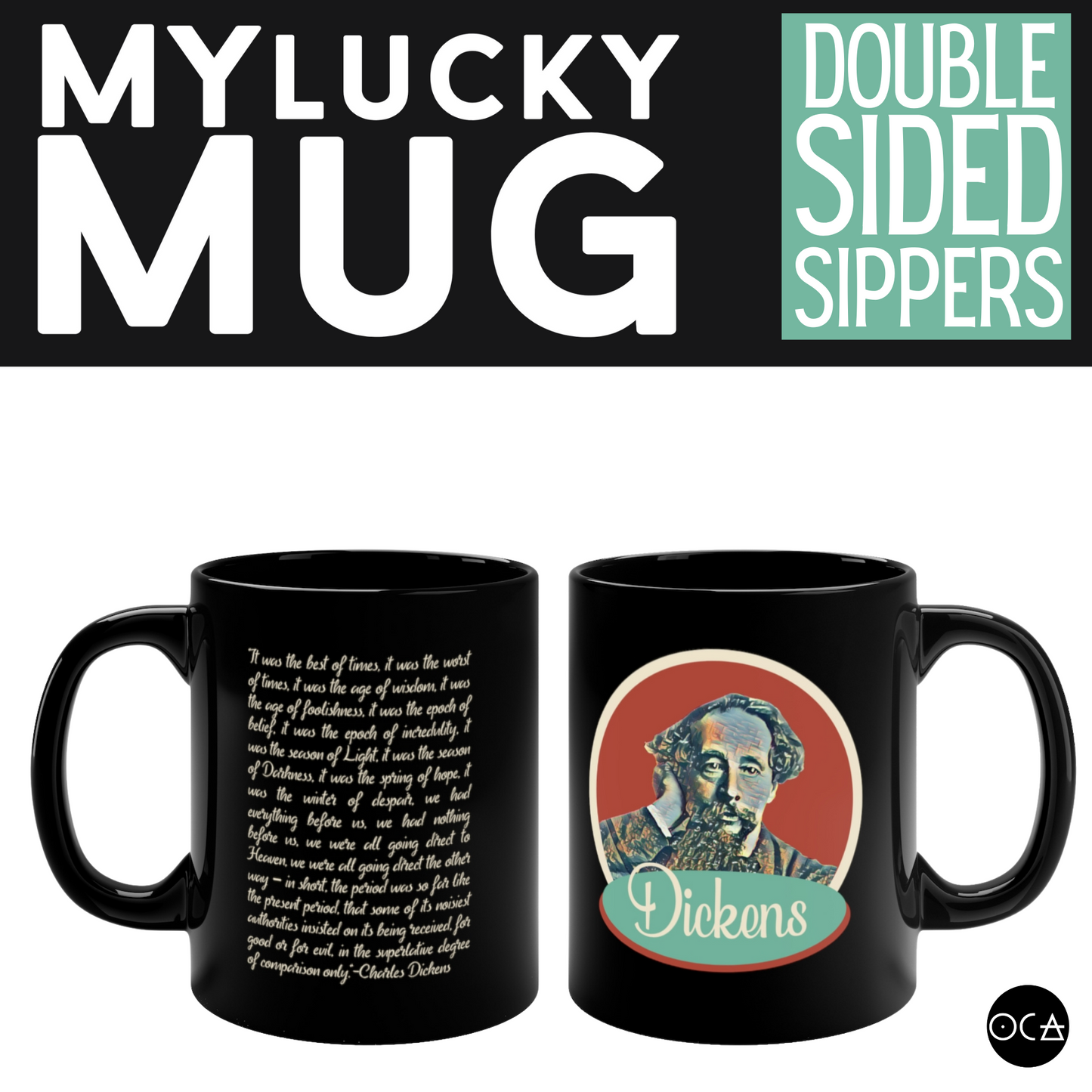 Charles Dickens Mug (Doublesided/2 Color Options)