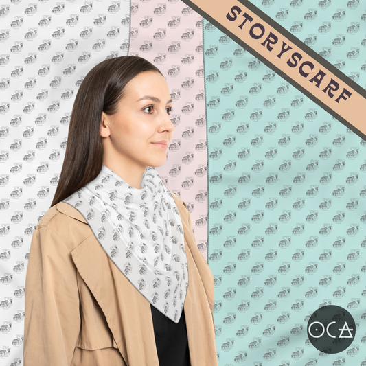 Storyscarf: The Beautiful Raccoon (Sheer Scarf/Multiple Colors)