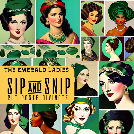 Sip&Snip Collage Kit (Digital/Printable) | Emerald Ladies