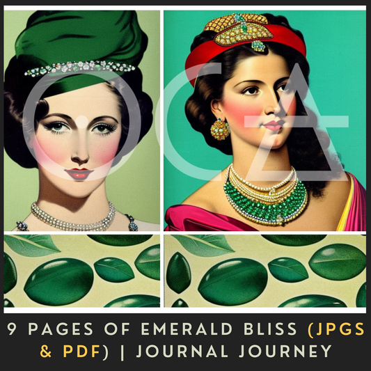 Sip&Snip Collage Kit (Digital/Printable) | Emerald Ladies