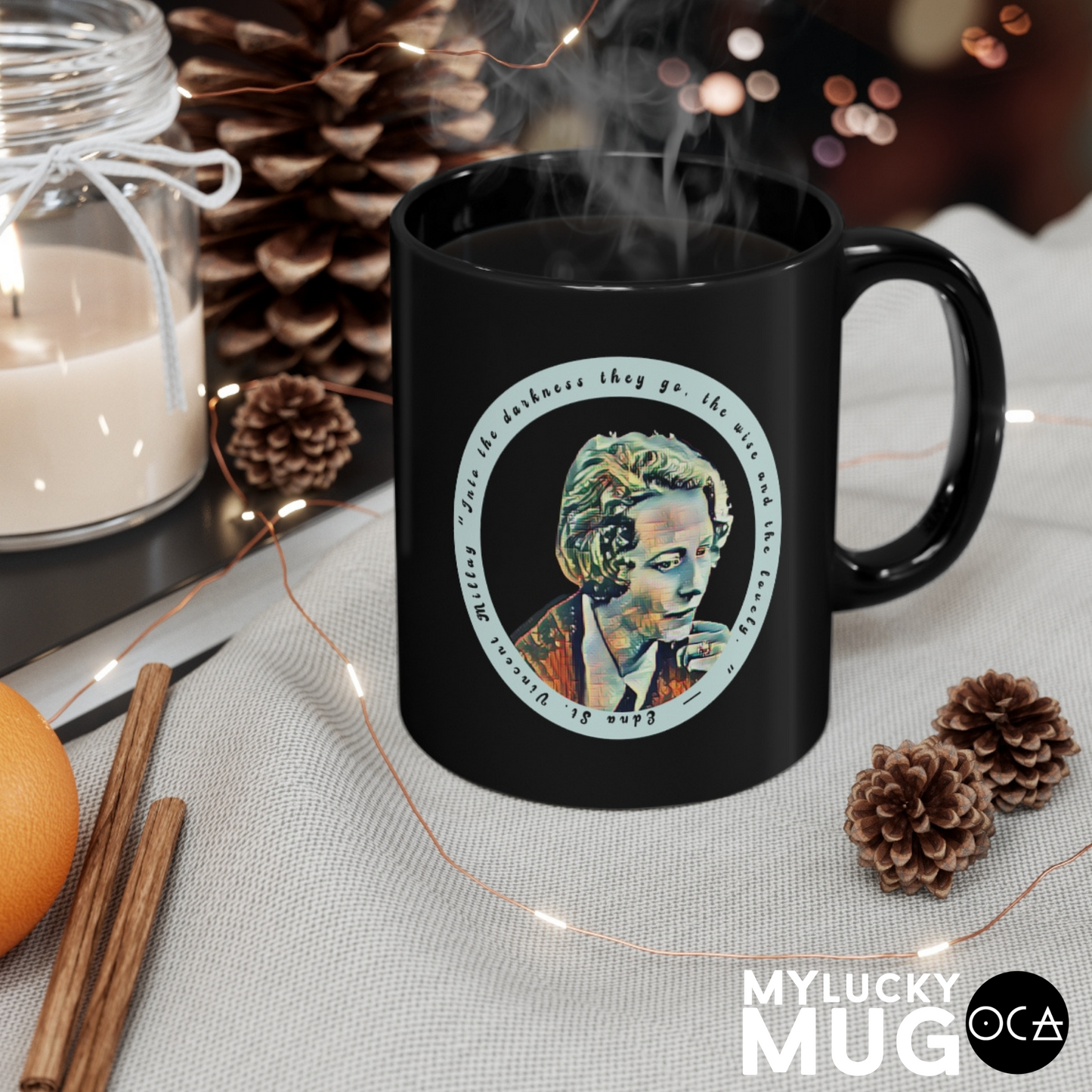 Edna St. Vincent Millay Mug (Doublesided/2 Color Options)