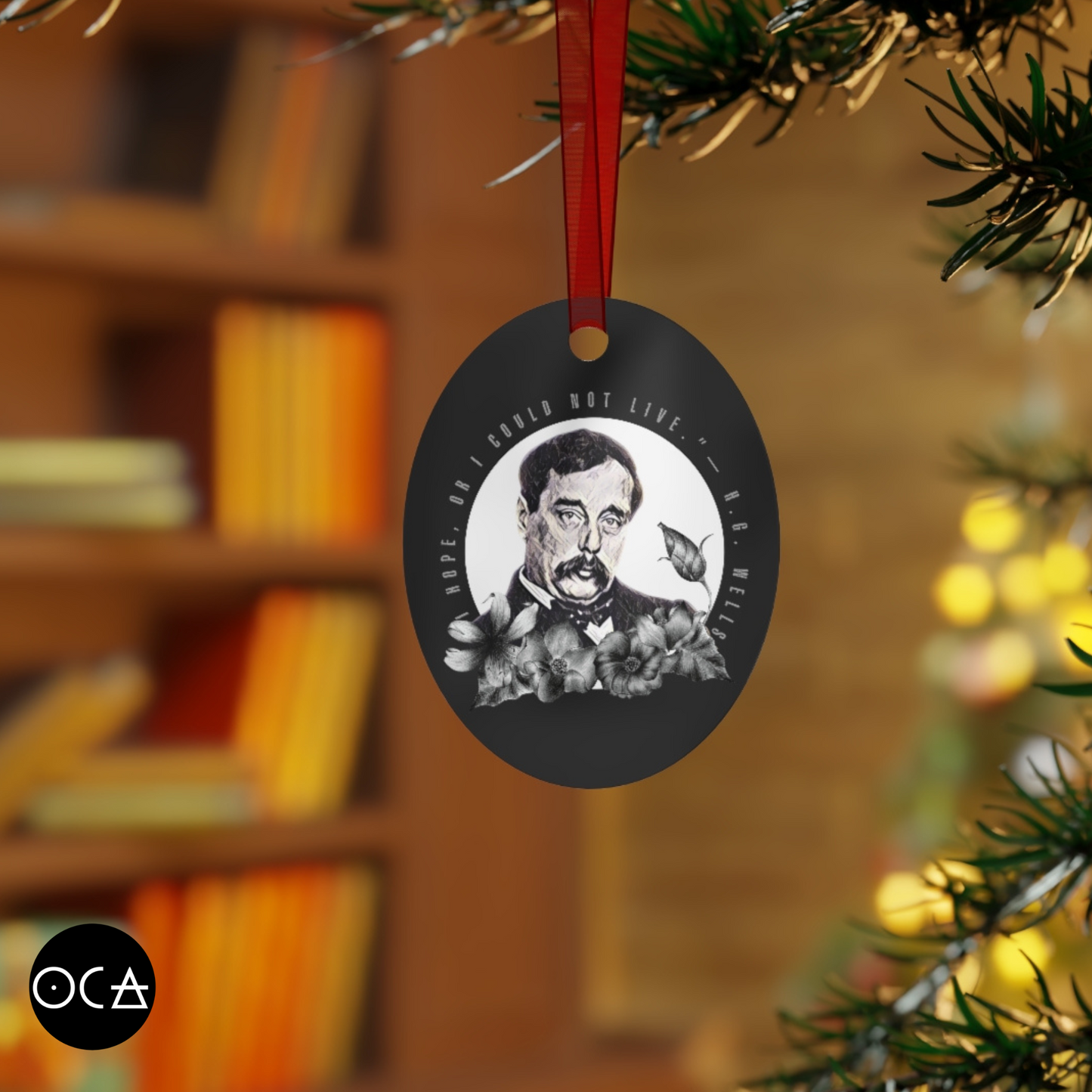 H.G. Wells Ornament (Doublesided/2 Design Options) Herbteller Tale Swappin Souvenir