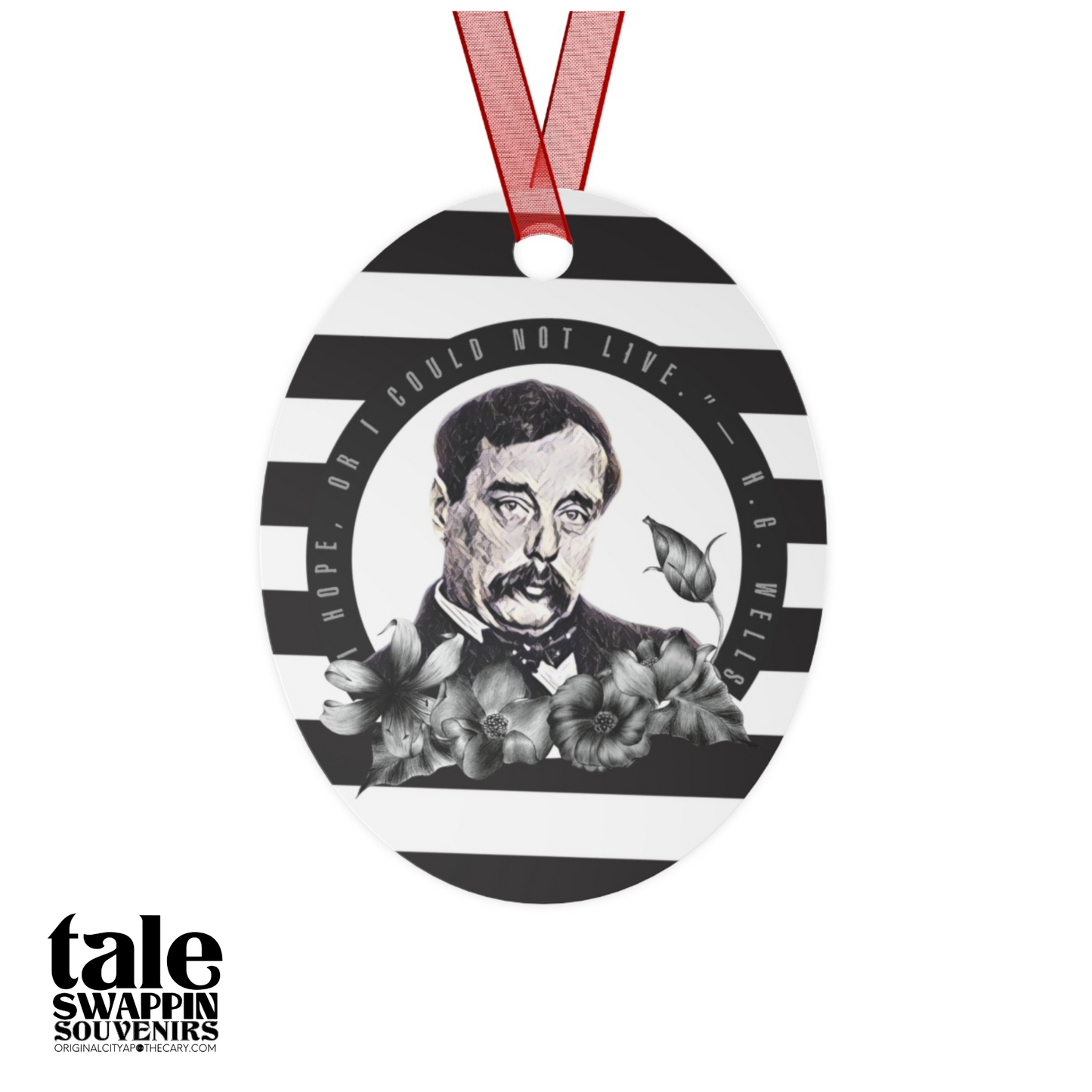 H.G. Wells Ornament (Doublesided/2 Design Options) Herbteller Tale Swappin Souvenir