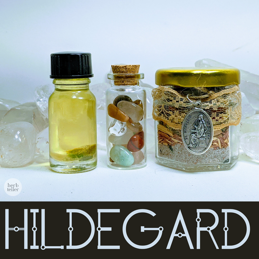 Hildegard of Bingen Herbmusement (Tea/Oil/Stones/Herbtention) Ritual Set