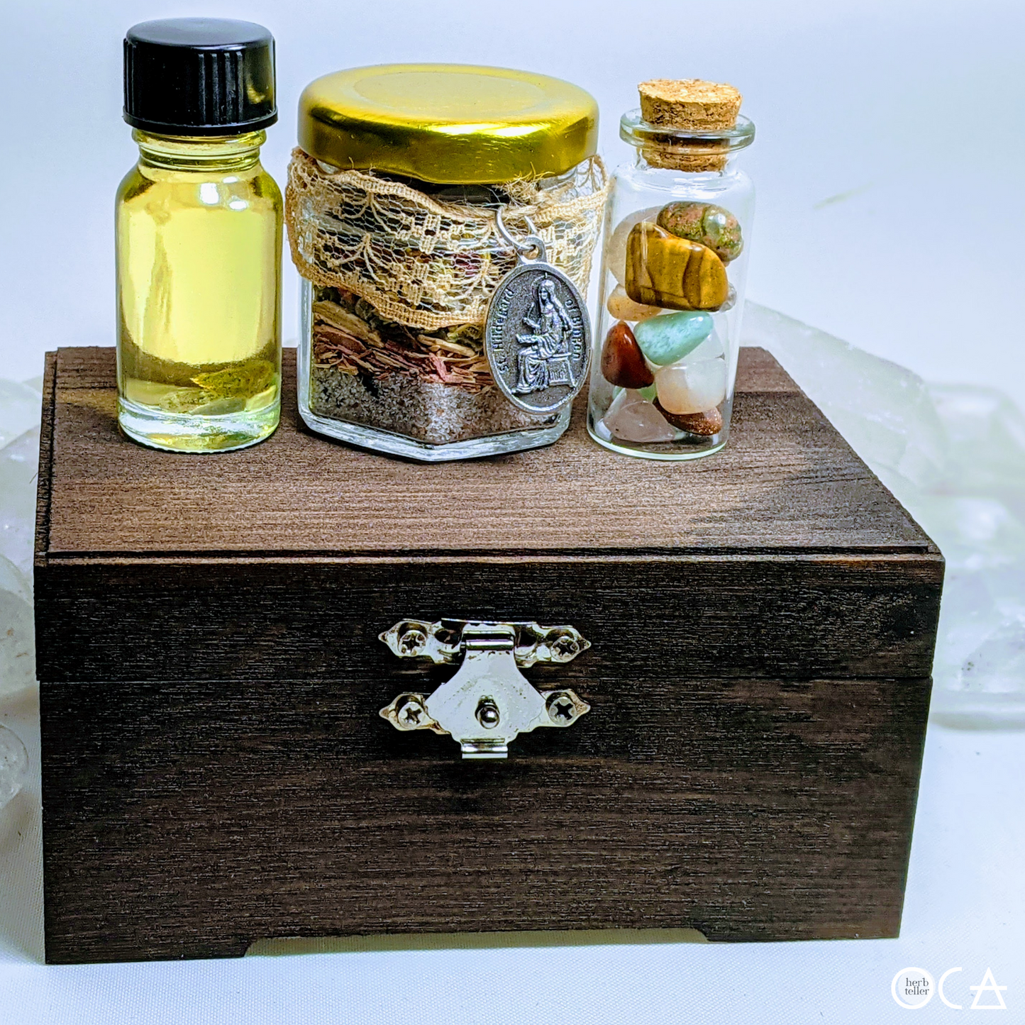 Hildegard of Bingen Herbmusement (Tea/Oil/Stones/Herbtention) Ritual Set