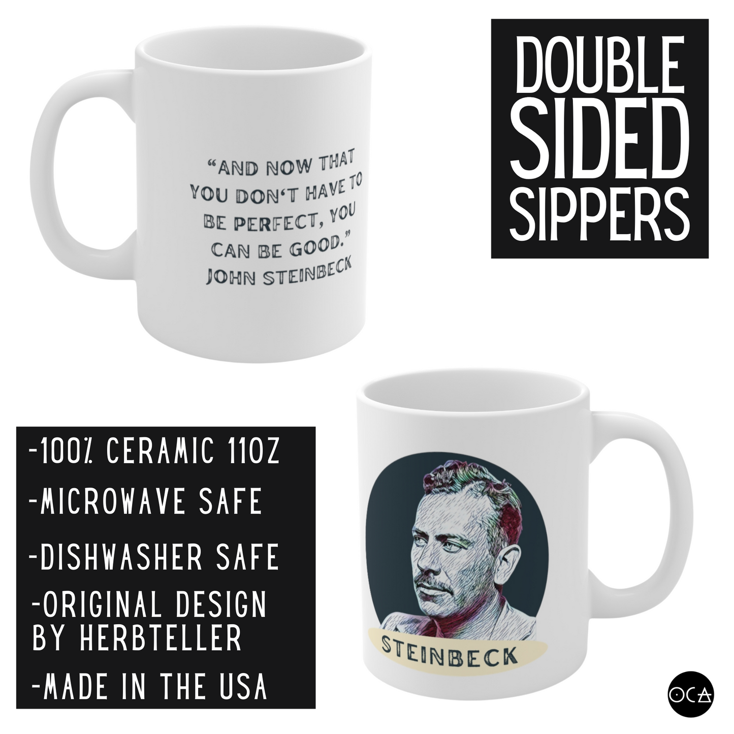 John Steinbeck Mug (Double Sided)