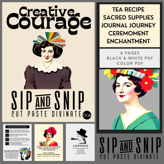 Sip&Snip Collage Kit (Digital/Printable) | Lady Lion