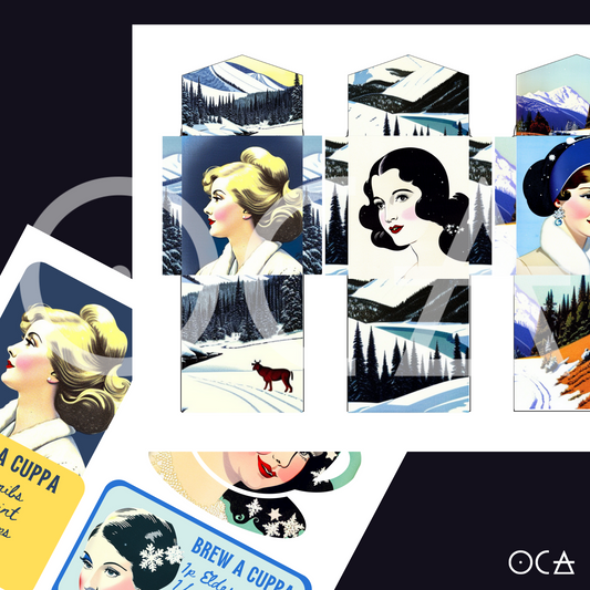 Sip&Snip Collage Kit (Digital/Printable) | Let it Snow