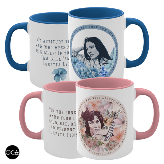 Loretta Lynn Tribute Mug (3 Design Options/Doublesided) Herbteller Songbook Series