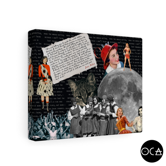 Ode to Joan Didion Collage Art Canvas