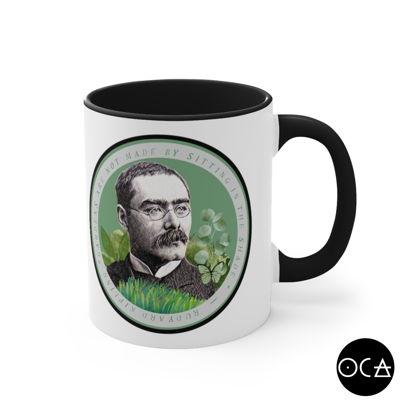 Rudyard Kipling Mug (Doublesided/2 Color Options) Herbteller Lucky Mugs | Gifts for Writers, Readers, Tellers, and Taleswappers