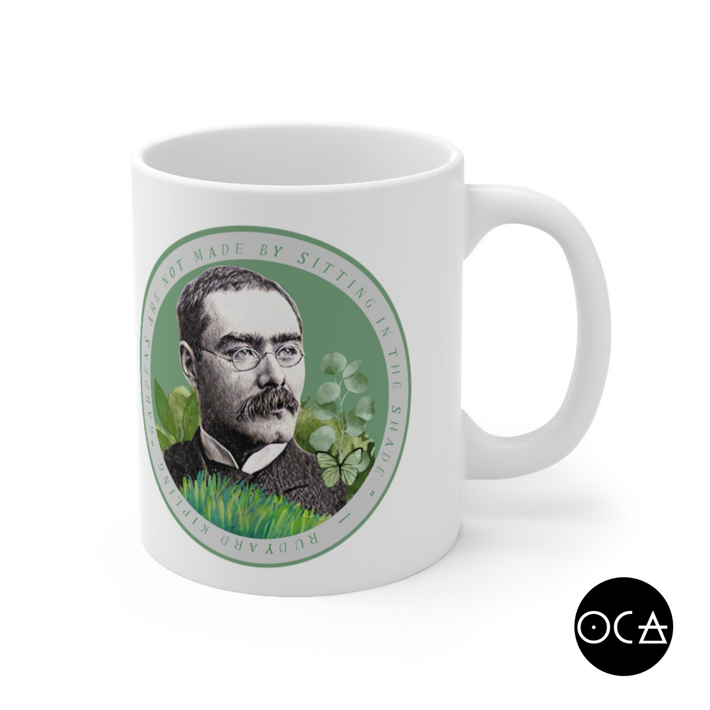 Rudyard Kipling Mug (Doublesided/2 Color Options) Herbteller Lucky Mugs | Gifts for Writers, Readers, Tellers, and Taleswappers