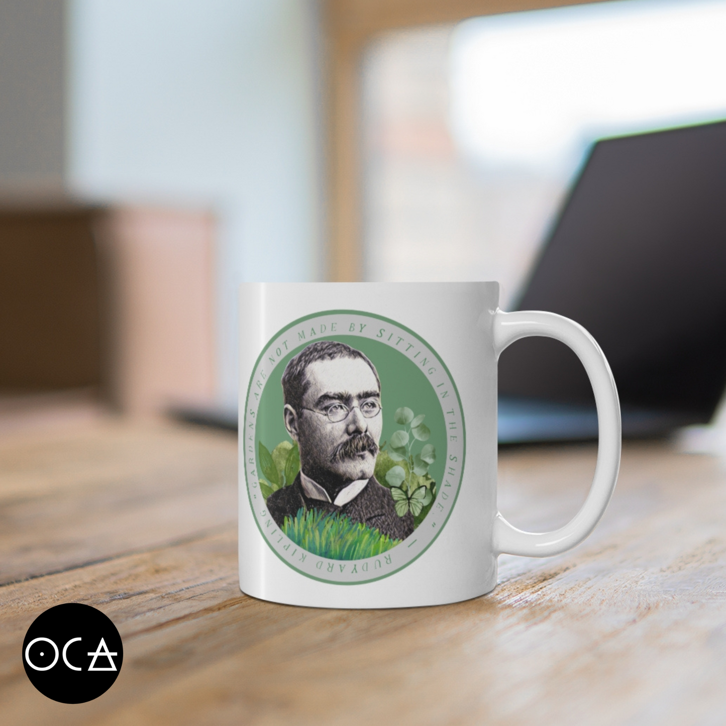 Rudyard Kipling Mug (Doublesided/2 Color Options) Herbteller Lucky Mugs | Gifts for Writers, Readers, Tellers, and Taleswappers