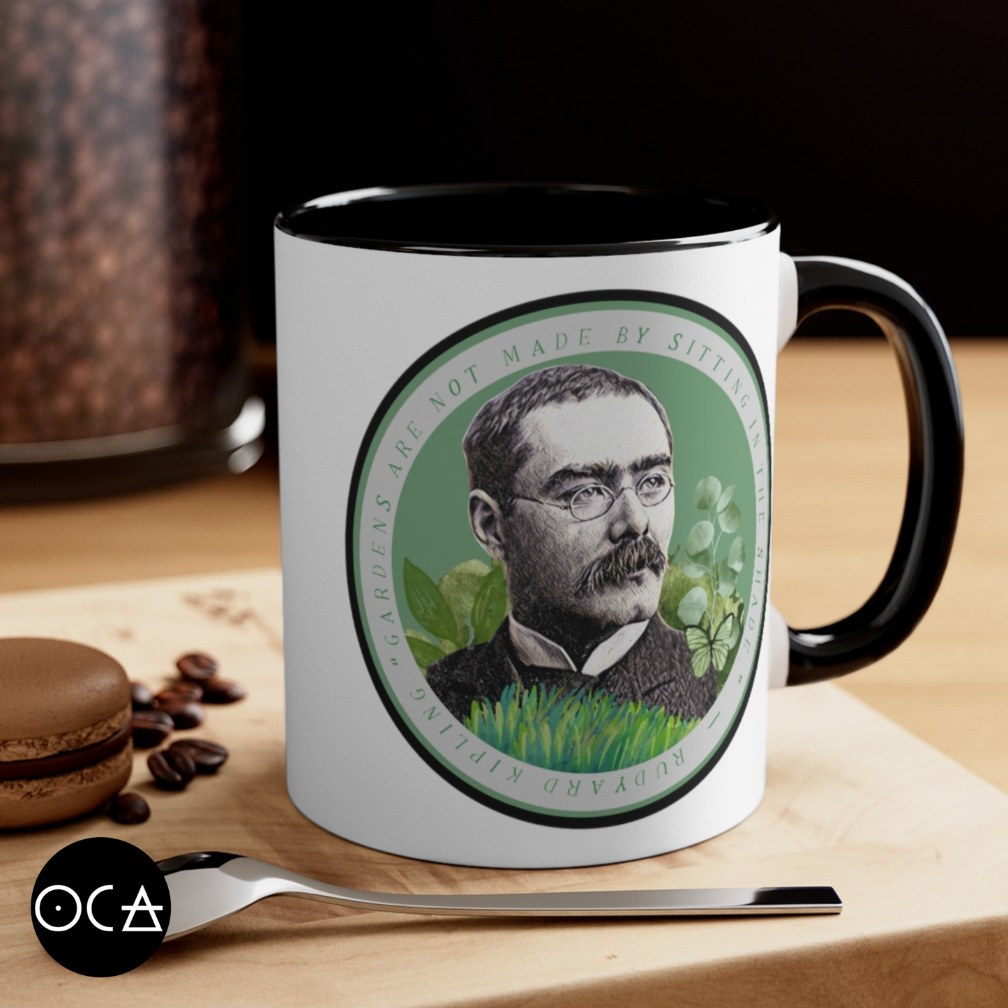 Rudyard Kipling Mug (Doublesided/2 Color Options) Herbteller Lucky Mugs | Gifts for Writers, Readers, Tellers, and Taleswappers