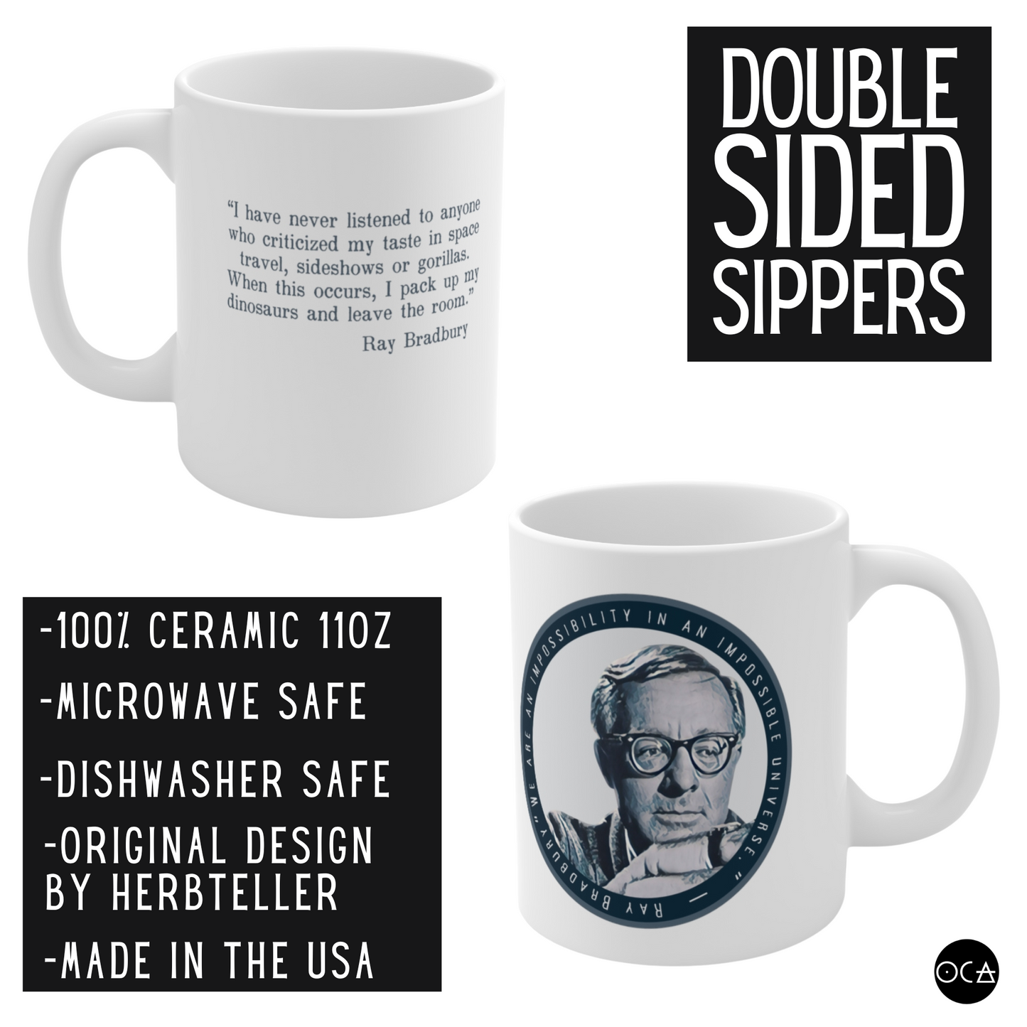 Ray Bradbury Mug (Doublesided/2 Options)