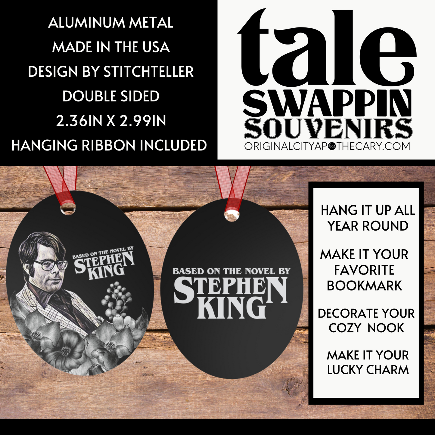 Stephen King Ornament (Doublesided) Herbteller Tale Swappin Souvenir