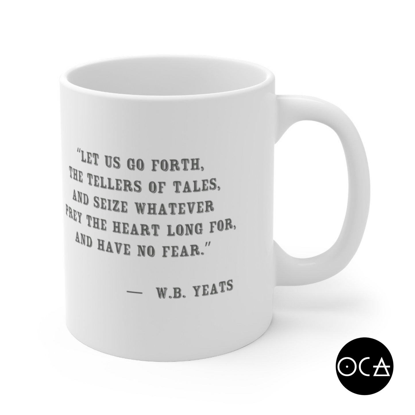 William Butler Yeats Mug (Doublesided/2 Color Options) Herbteller Lucky Mugs | Gifts for Writers, Readers, Tellers, and Taleswappers
