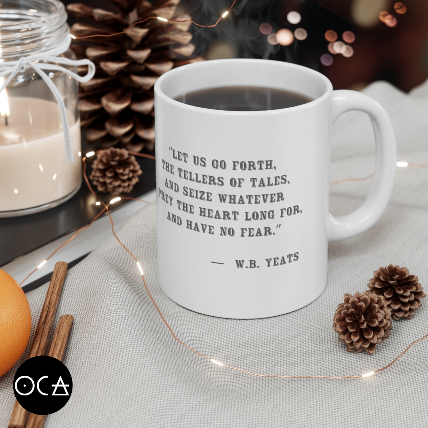 William Butler Yeats Mug (Doublesided/2 Color Options) Herbteller Lucky Mugs | Gifts for Writers, Readers, Tellers, and Taleswappers