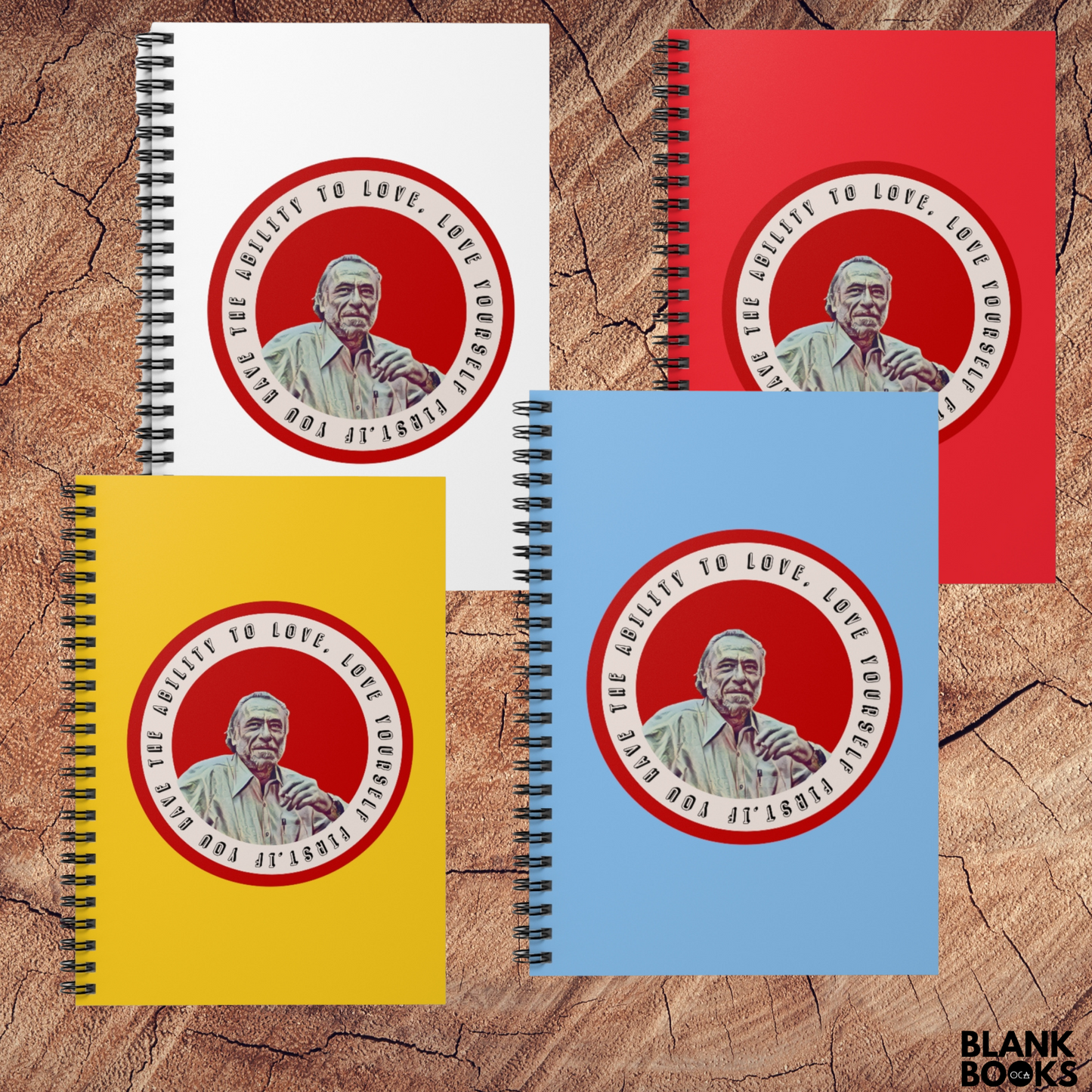 Charles Bukowski Love Yourself First Journal (4 Color Options)
