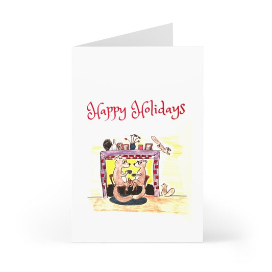 Christmas Squirrels Greeting Card (Original Art by Green Camel Press)