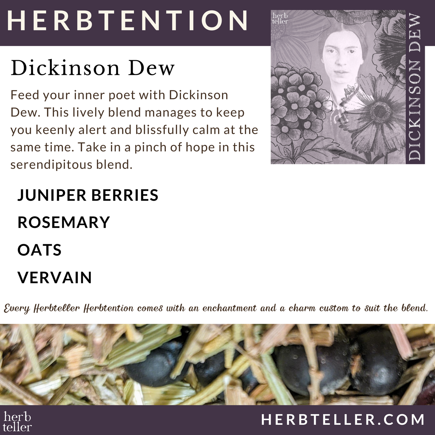 Dickinson Dew (Emily Dickinson Herbal Tea Gift) - Original City Apothecary