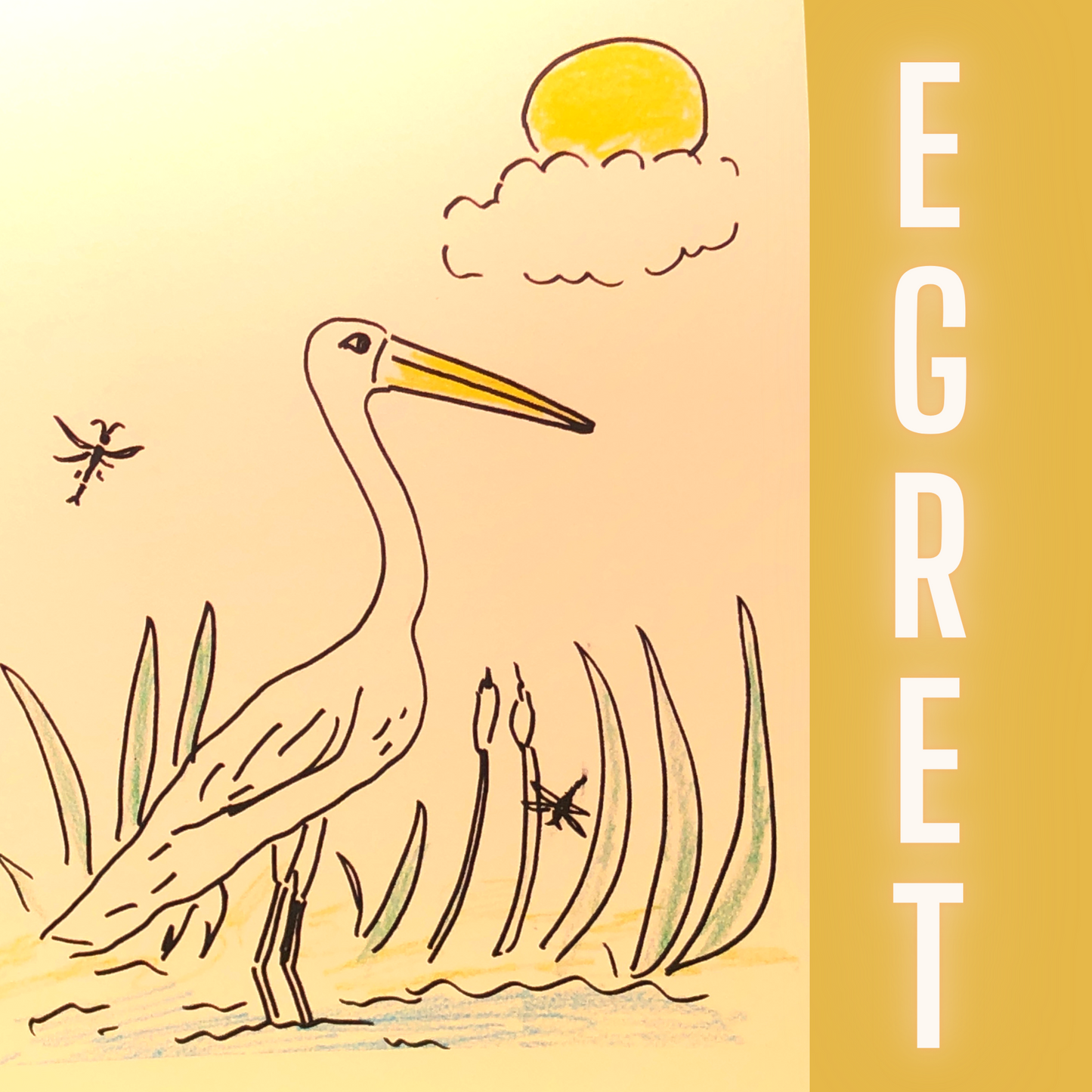 Egret Greeting Card (Original Art by Green Camel Press) - Original City Apothecary