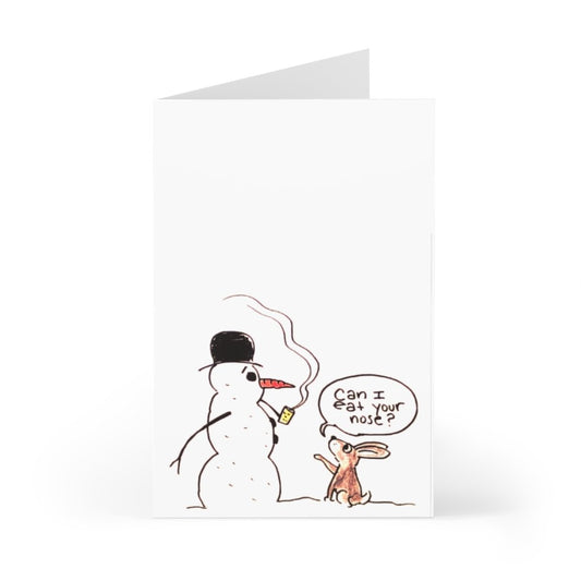 Hare & Snowman Greeting Card (Original Art by Green Camel Press)