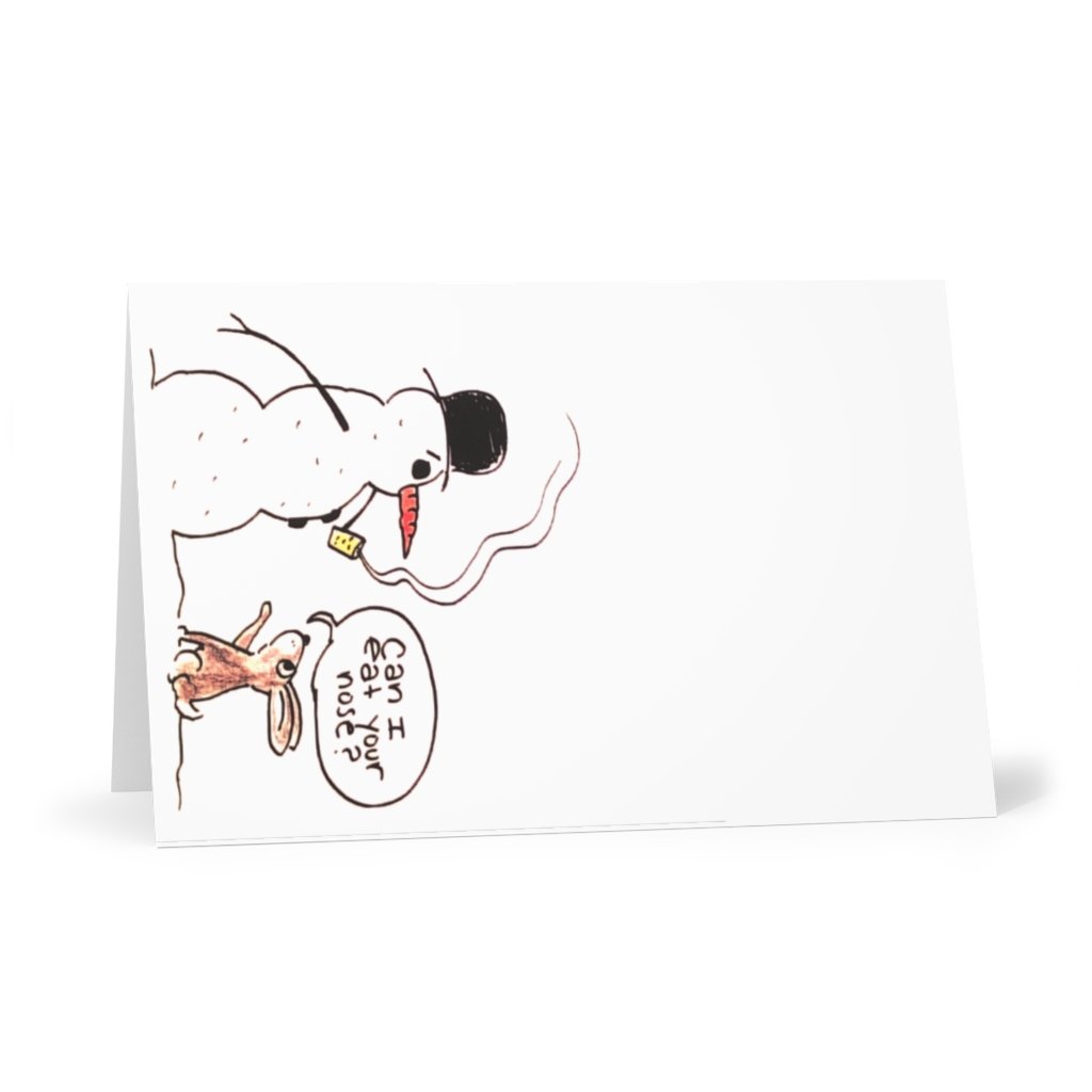 Hare & Snowman Greeting Card (Original Art by Green Camel Press)
