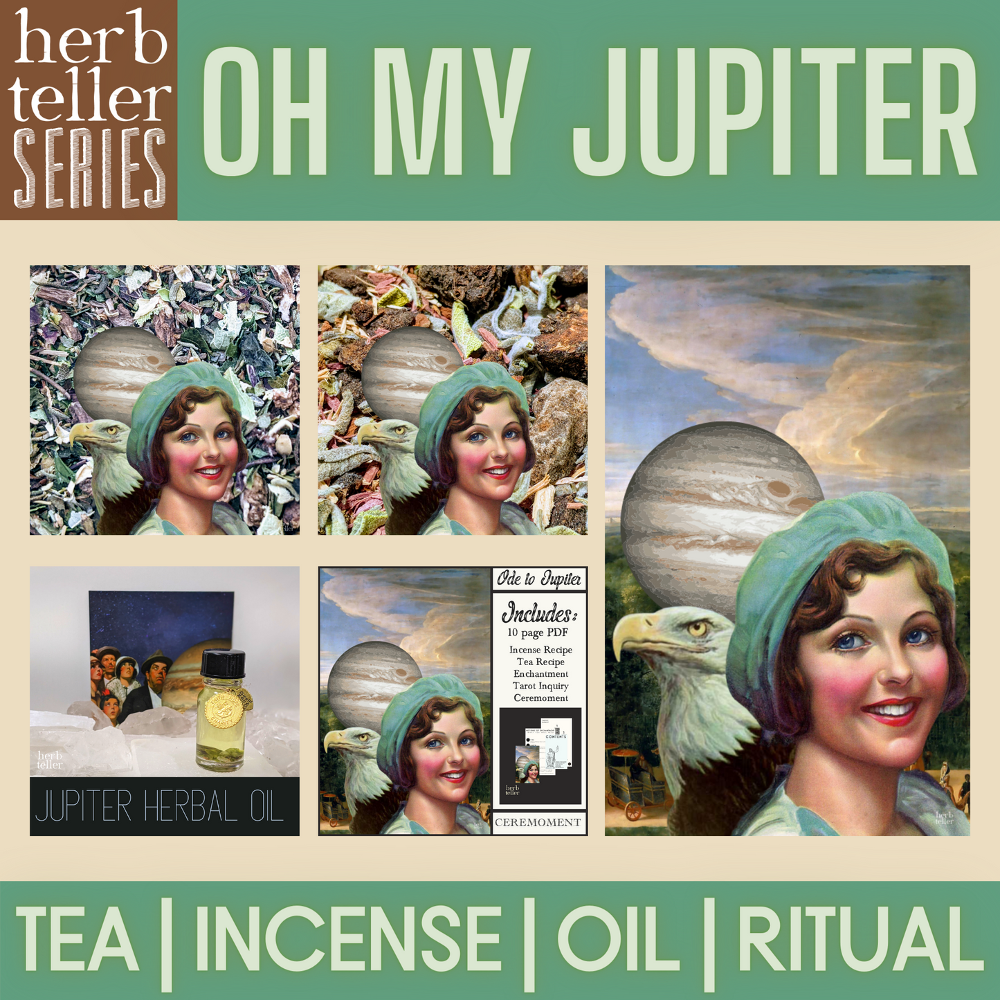 Herbmusement: Jupiter Ceremoment DIY (Tea/Incense/Ritual/Oil Set)