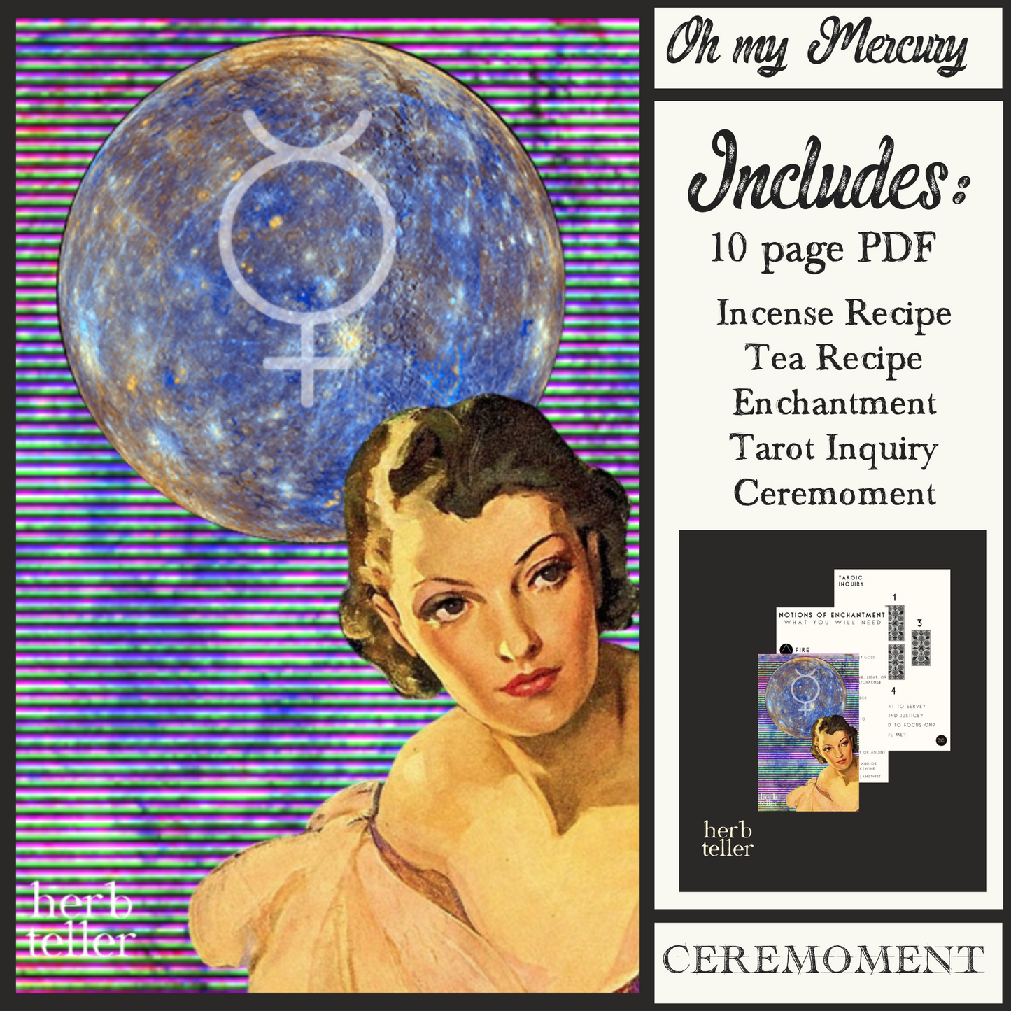 Herbmusement: Oh My Mercury Ceremoment DIY (Tea/Incense/Ritual/Oil Set)