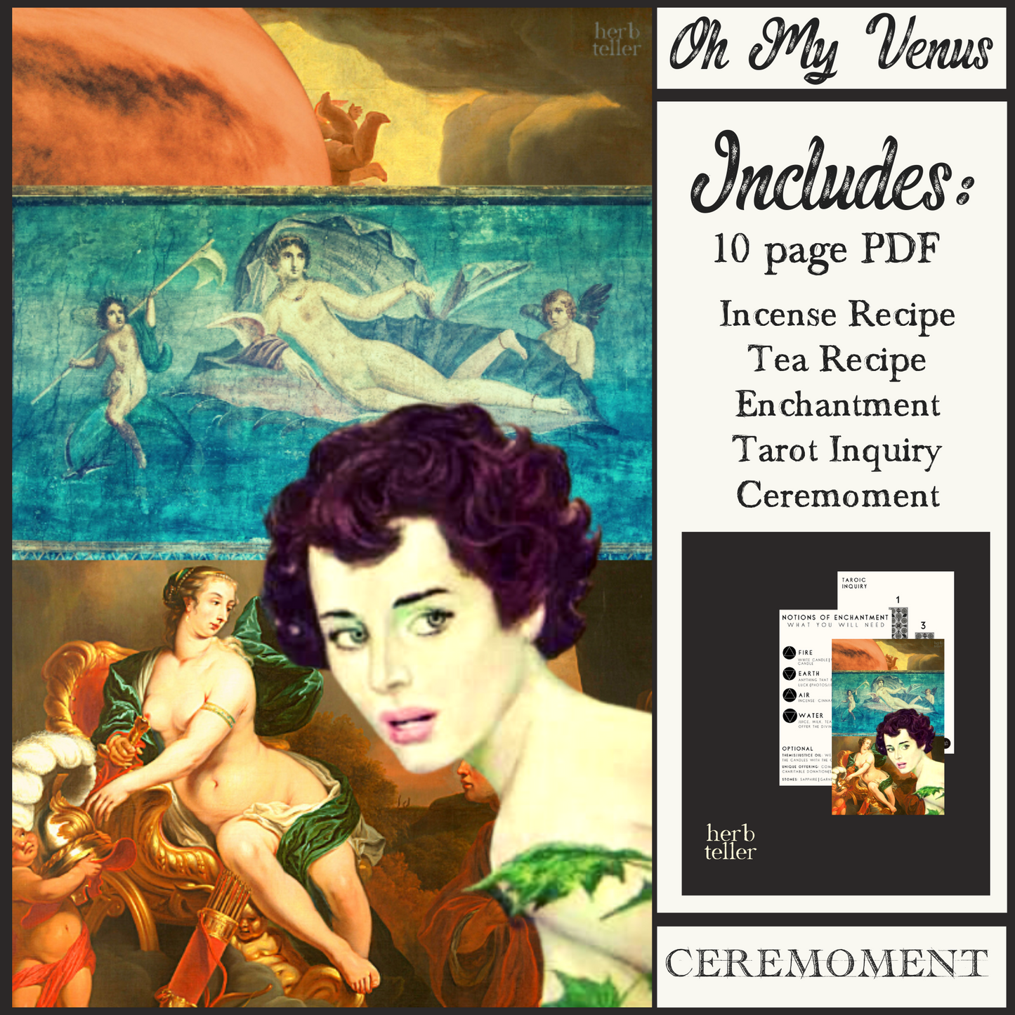 Herbmusement: Oh My Venus Ceremoment DIY (Tea/Incense/Ritual/Oil Set)