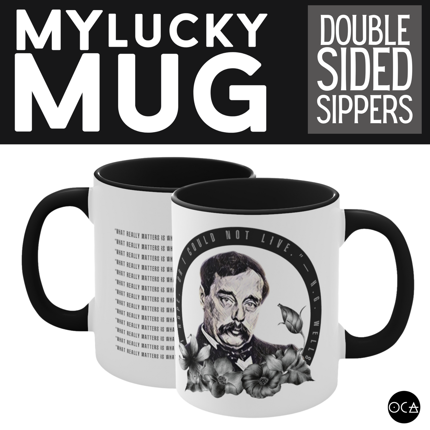 H.G. Wells Mug (Doublesided/2 Color Options)