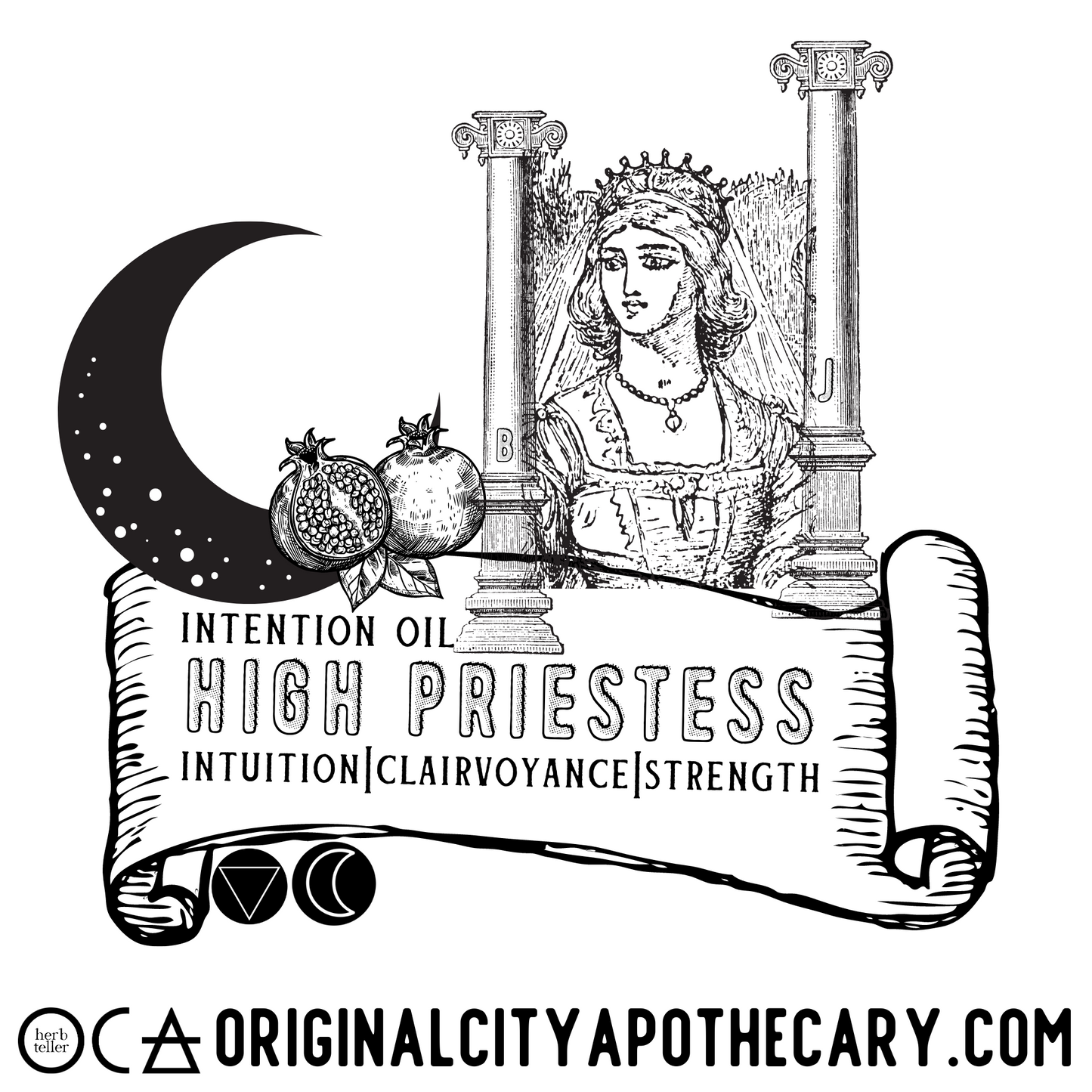 High Priestess Herbteller Tarot (Herbal Perfume/Oil)