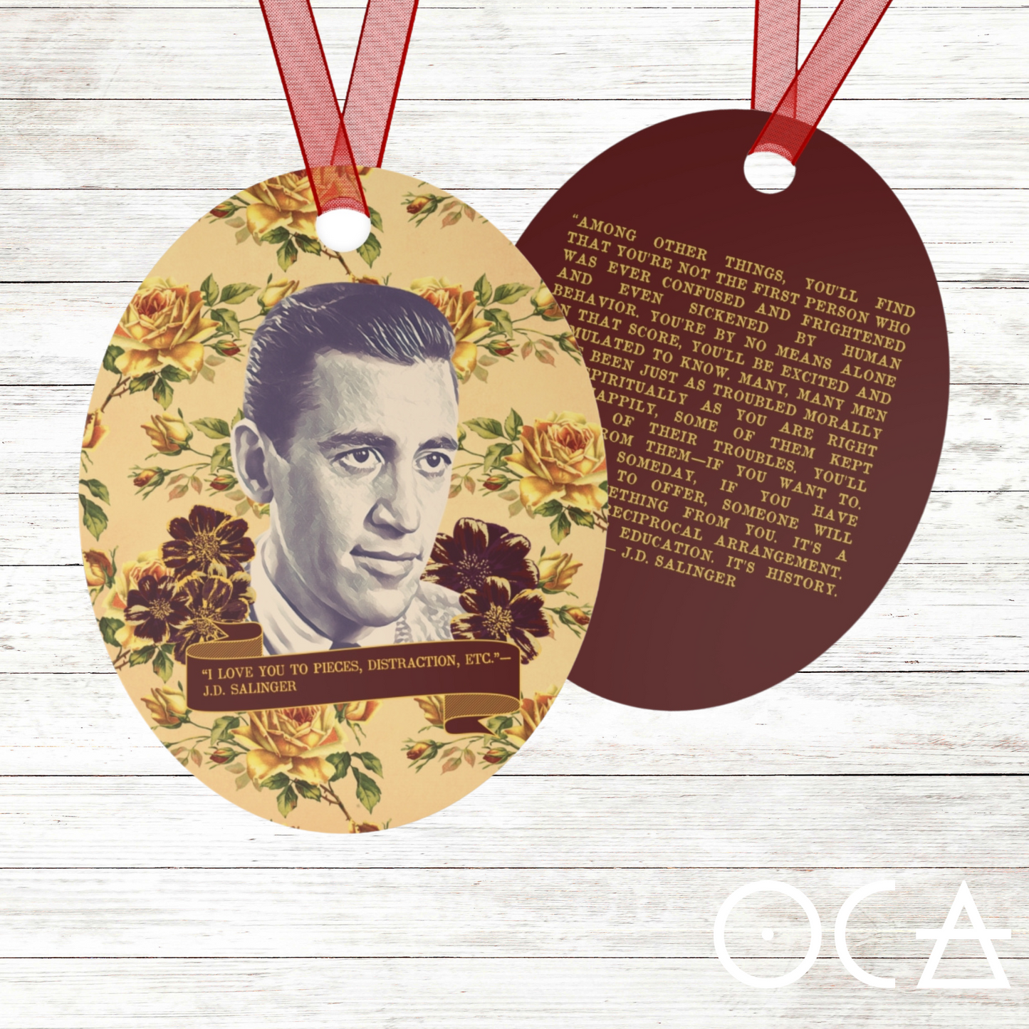 J. D. Salinger Ornament (Doublesided/2 Design Options) Herbteller Tale Swappin Souvenir