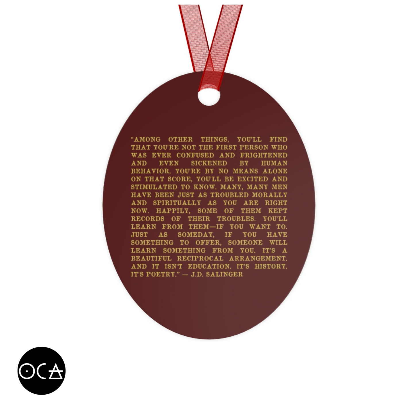 J. D. Salinger Ornament (Doublesided/2 Design Options) Herbteller Tale Swappin Souvenir