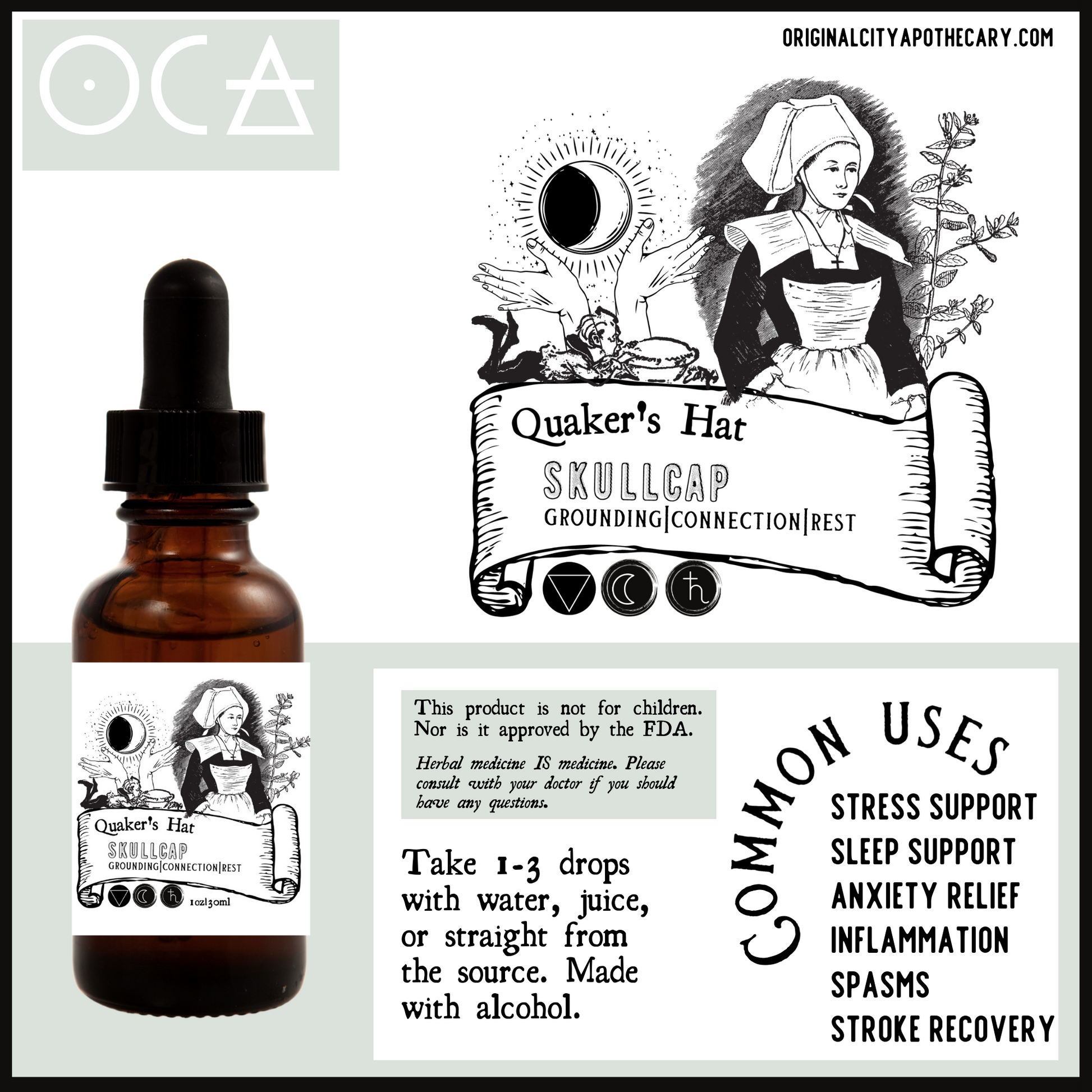 Skullcap (Quaker's Hat) Herbal Tincture - Original City Apothecary