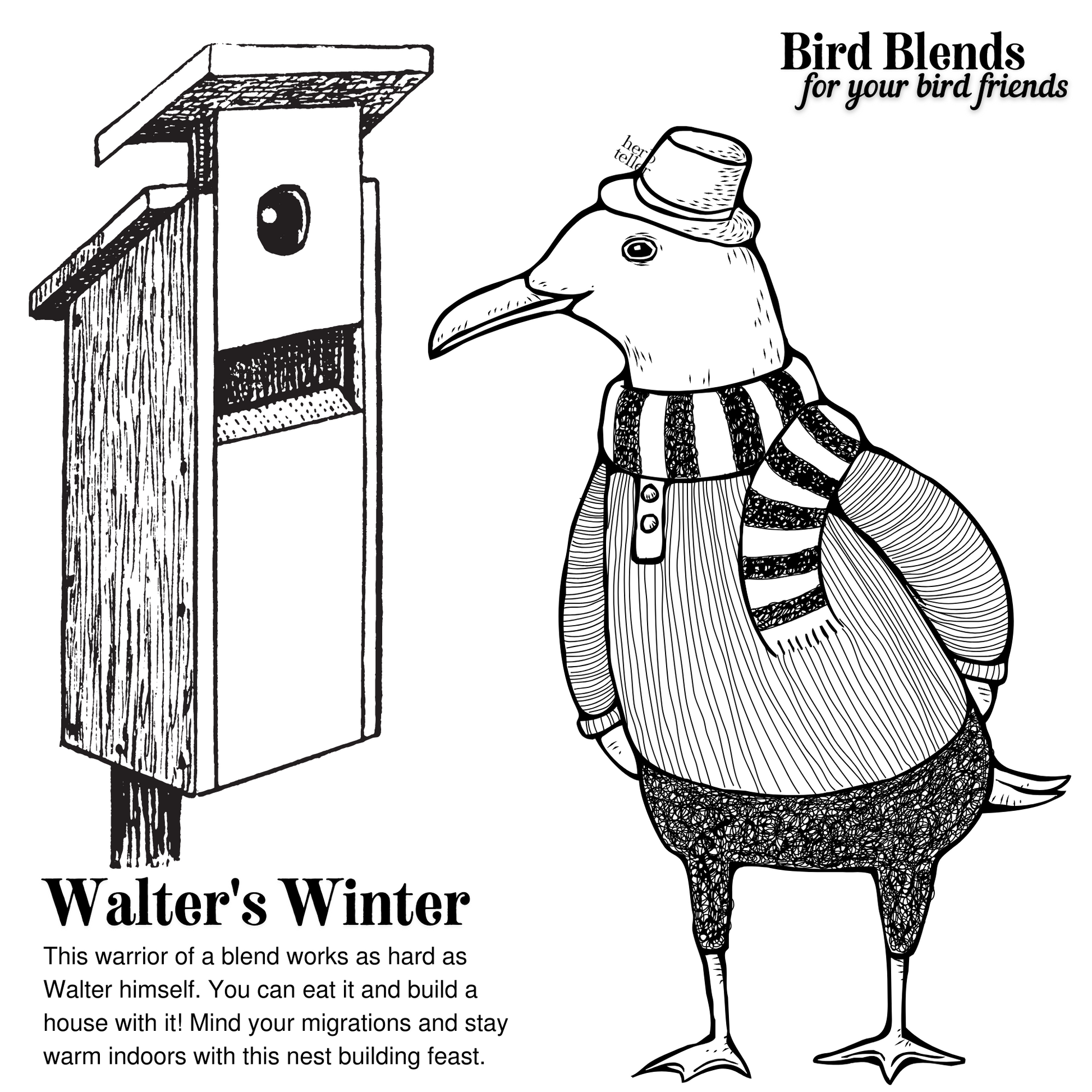 Walter's Winter Pocket Feeder| Bird Blends for your Bird Friends | Herbal Bird Seed Mix - Original City Apothecary